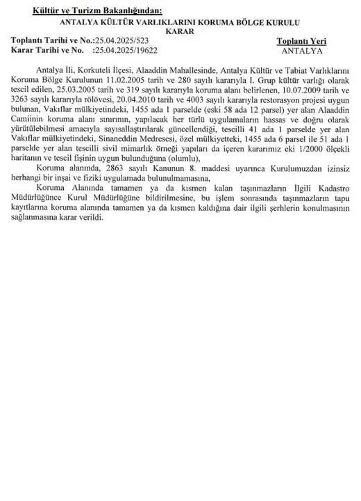 Korkuteli'ndeki 700 Yıllık Miras İçin Yeni Karar 7